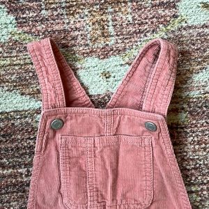 Pink corduroy overalls